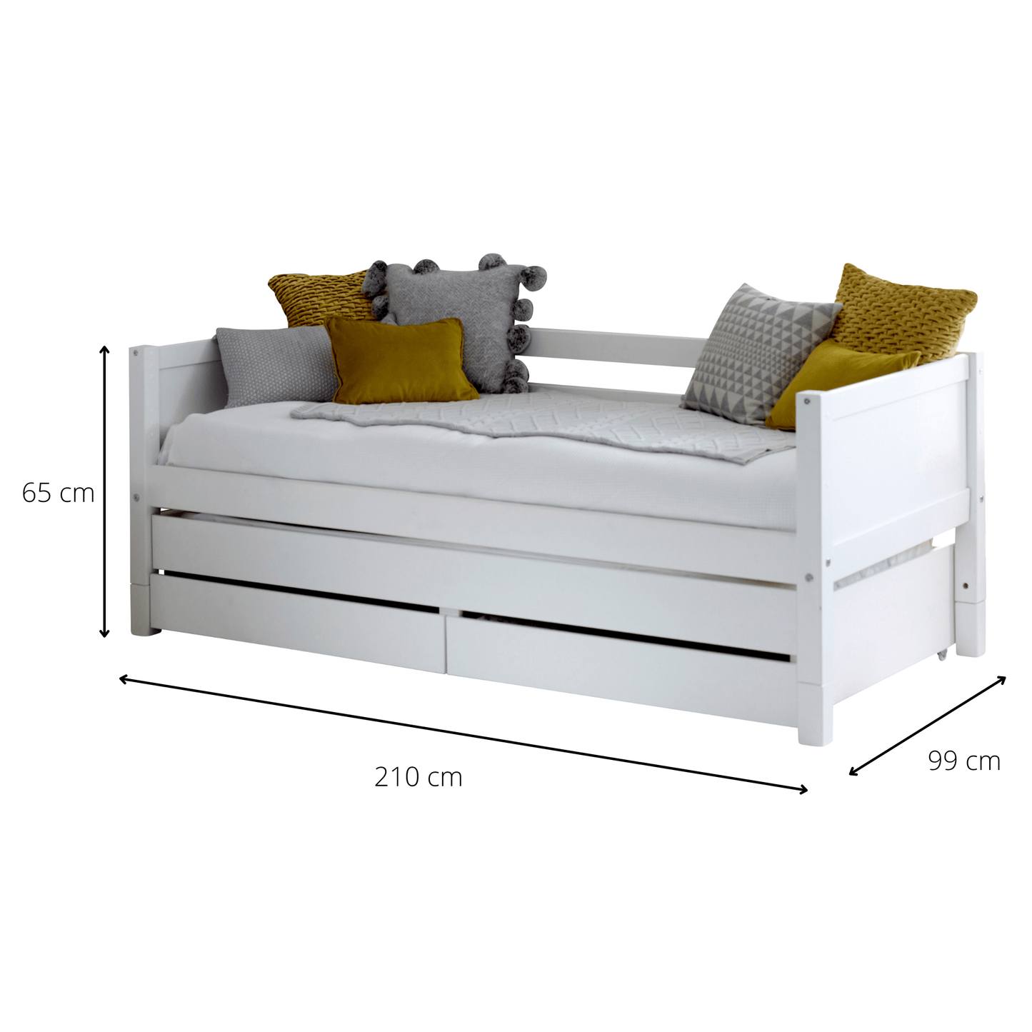 Kristina Nordic Daybed with Dimensions