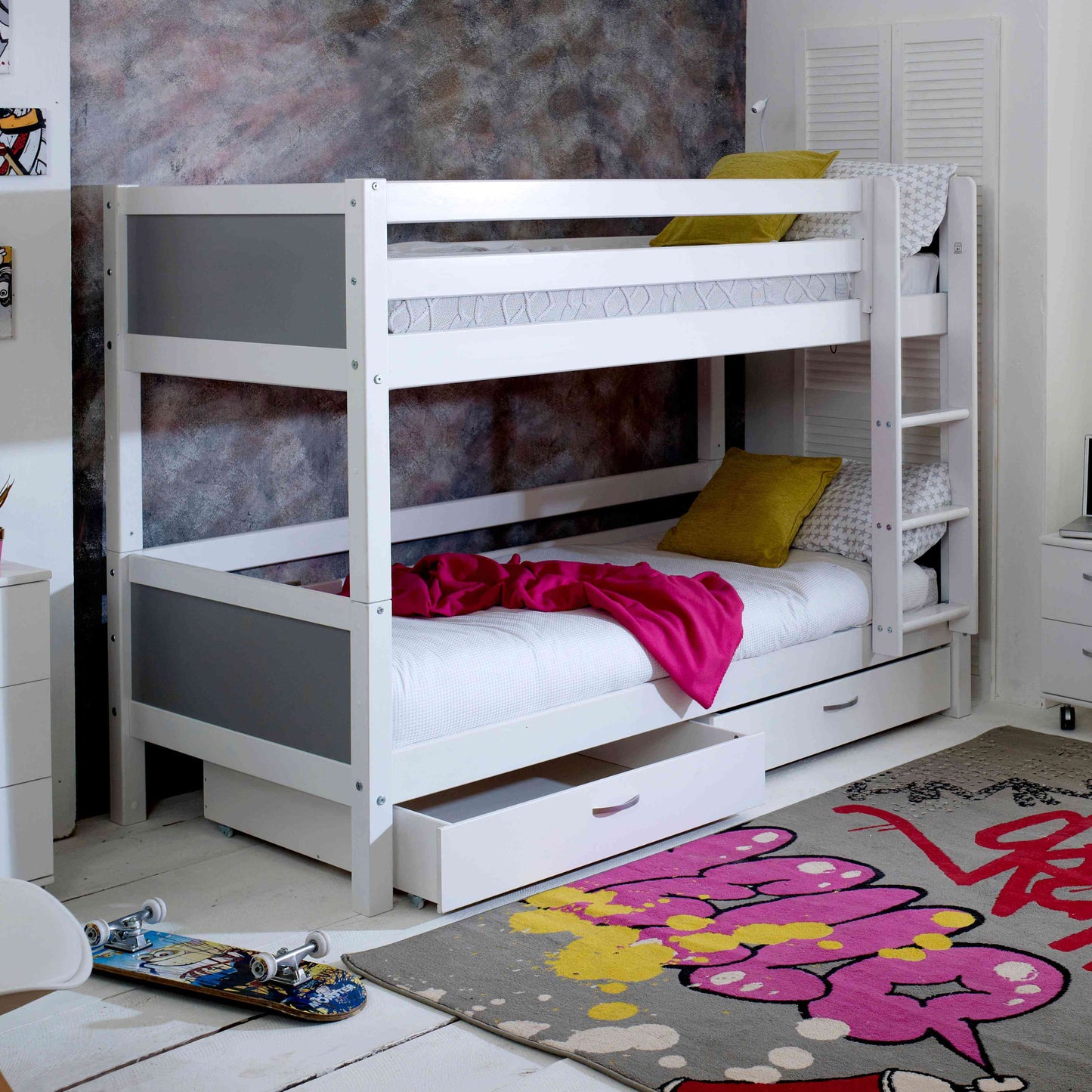 Nordic Bunk Bed with Storage Grey