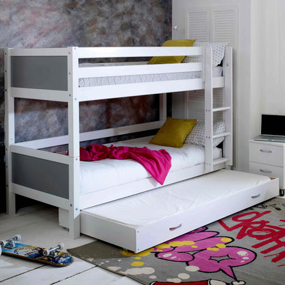 Nordic Bunk Bed with Trundle Bed Grey