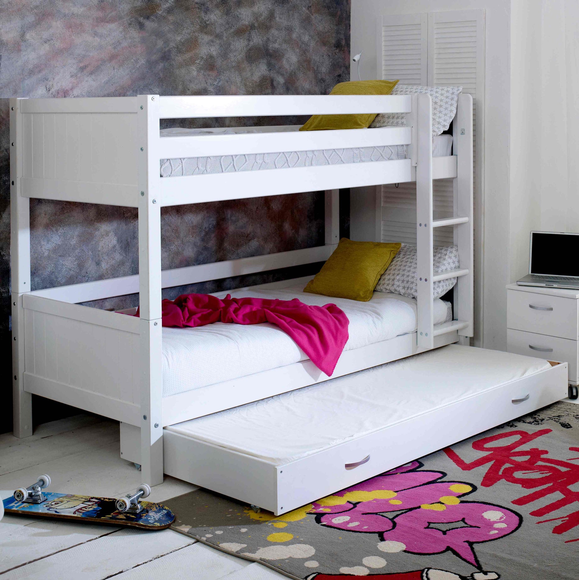 Nordic Bunk Bed Trundle Bed Tongue Groove