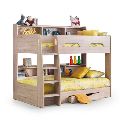 Orion bunk bed in oak white background