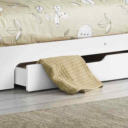 Orion bunk bed in white underbed drawers