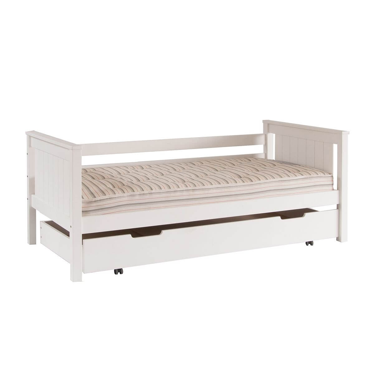 Sienna Classic Beech Daybed White with Trundle Guest Bed Cut Out
