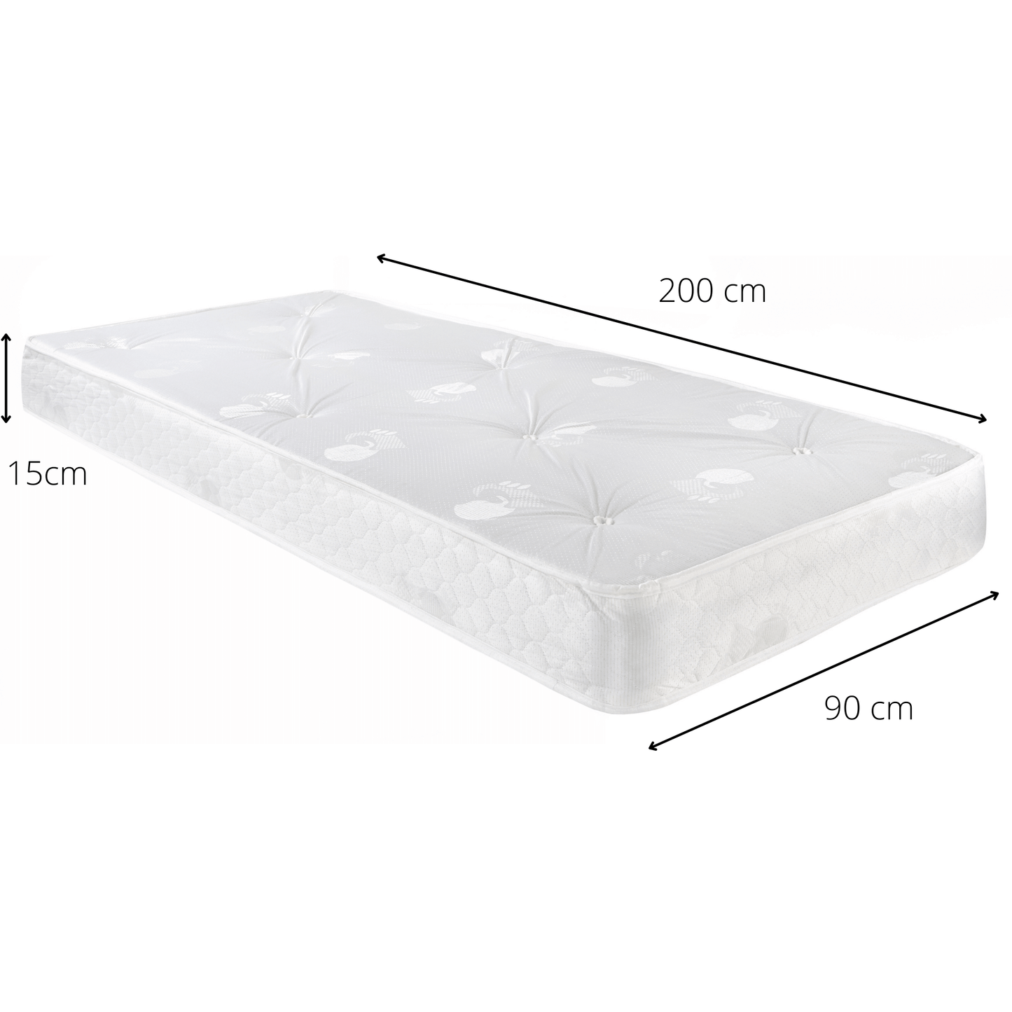 superior sprung single continental mattress dimensions