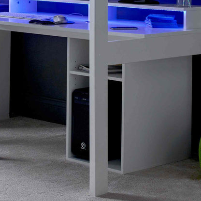 Urban Grey PC Gaming Bed With Under Desk Tower Storage