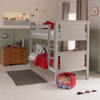 classic beech bunk bed and chest dove grey