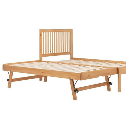 finely single bed with trundle pine white out