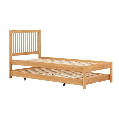 finely single bed with trundle pine white