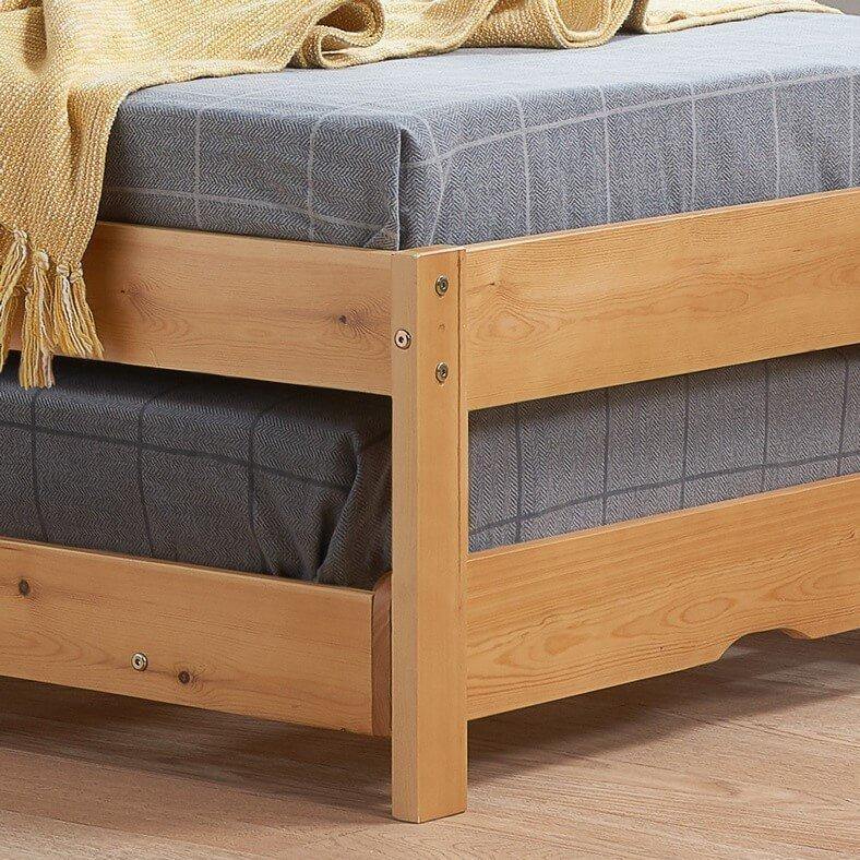 finely single bed with trundle pine