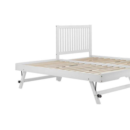 finely single bed with trundle white put