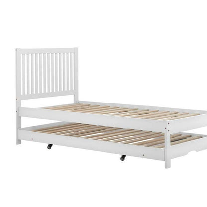finely single bed with trundle white togther