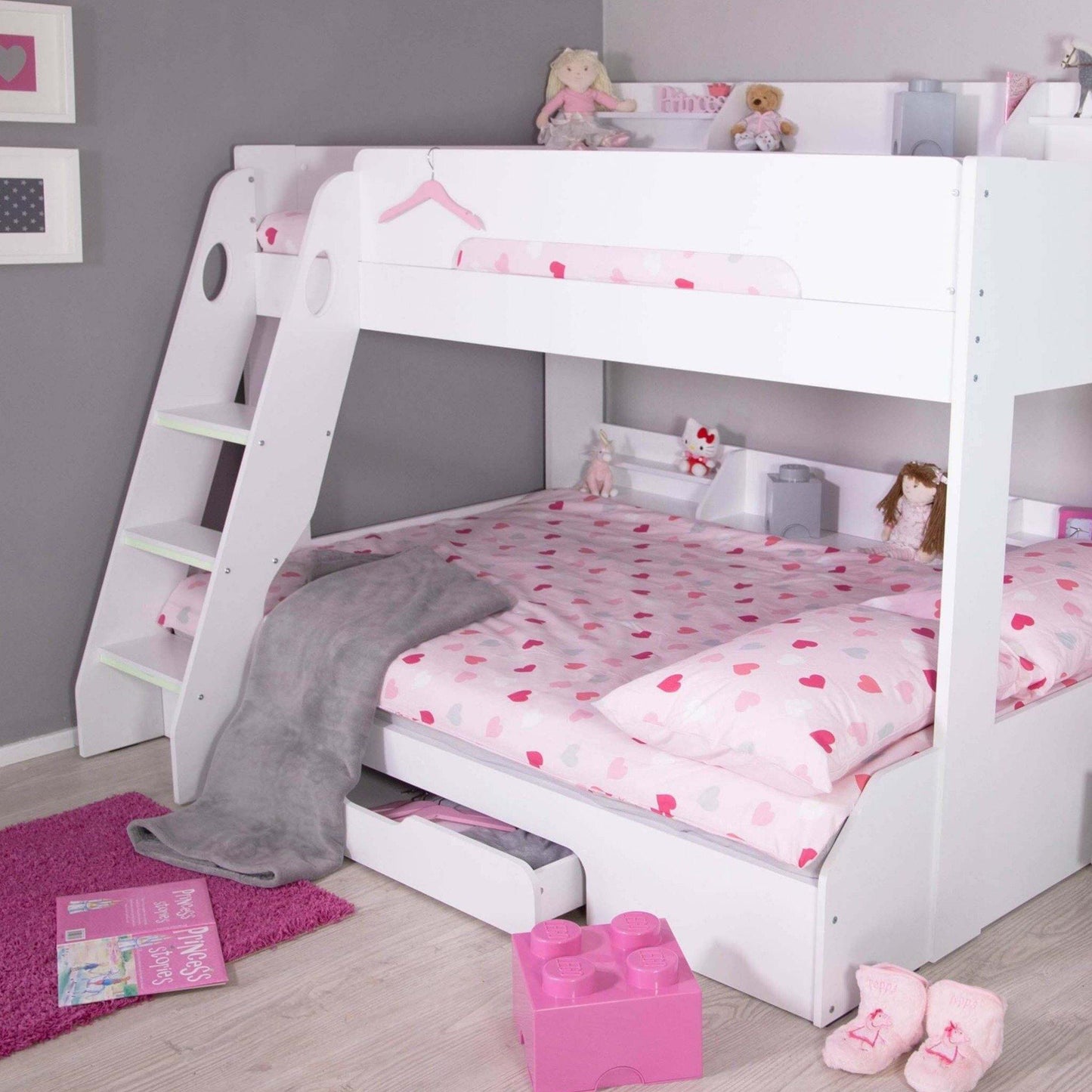 flick white triple bunk bed girls bedroom