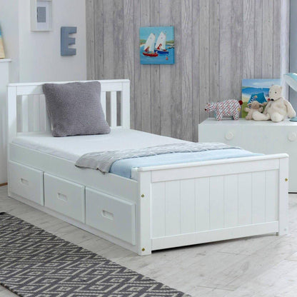 jacob single bed with storage white
