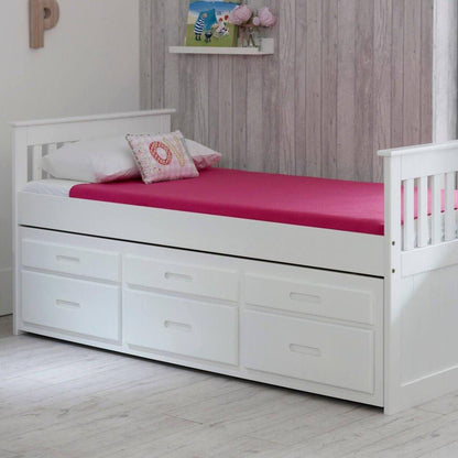 leo single bed with trundle white