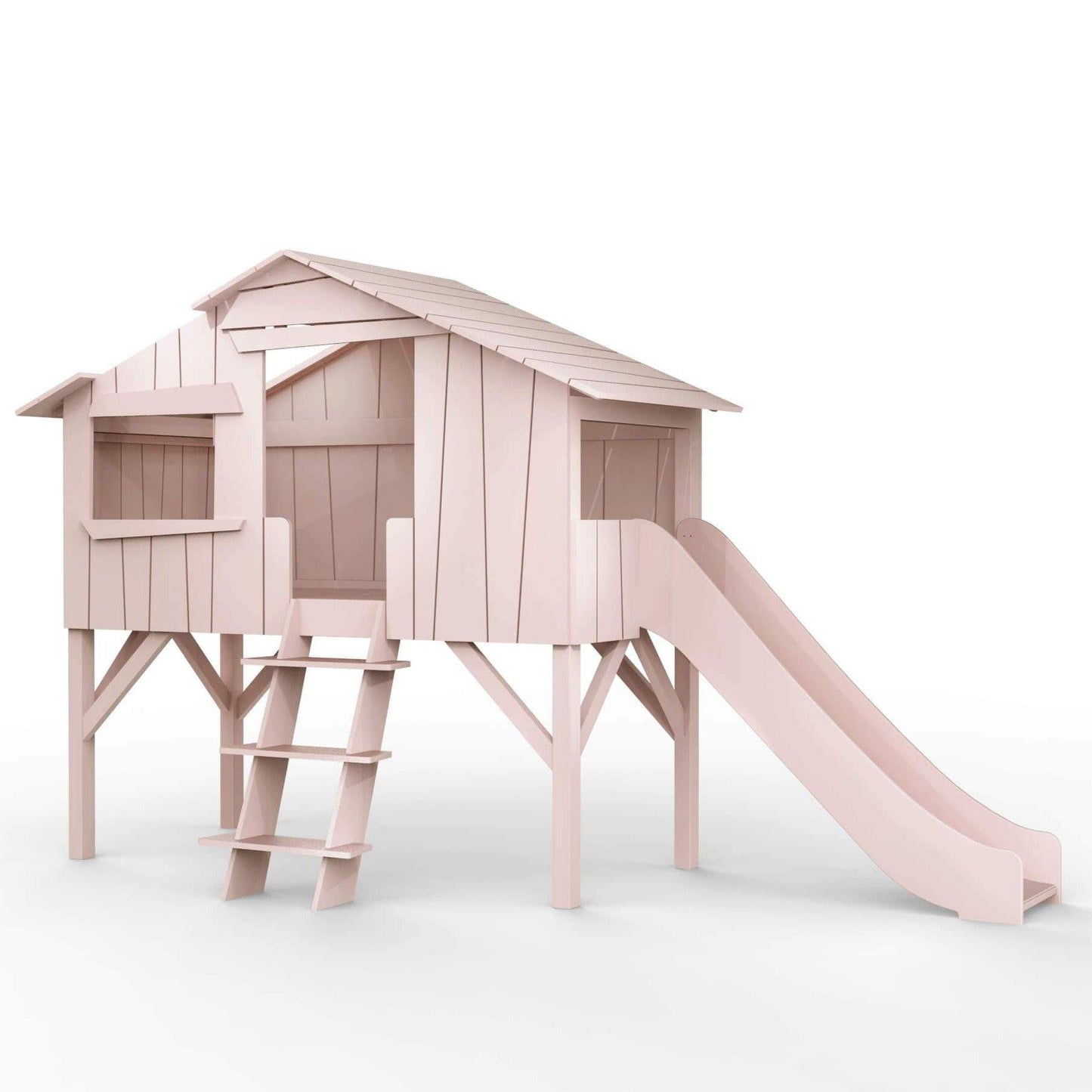 Mathy by bols treehouse bed with slide winter pink