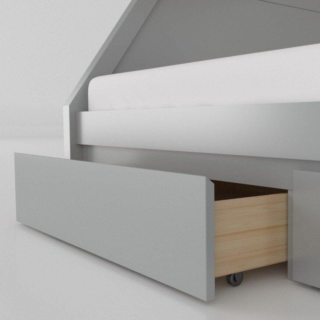 ollie triple bunk bed grey drawers