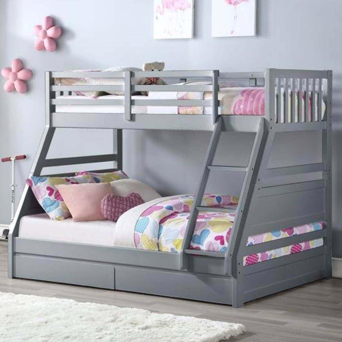 ollie triple bunk bed grey girls room