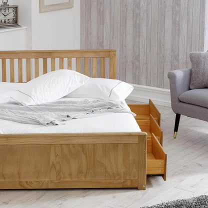 ruby double bed with storage pine 