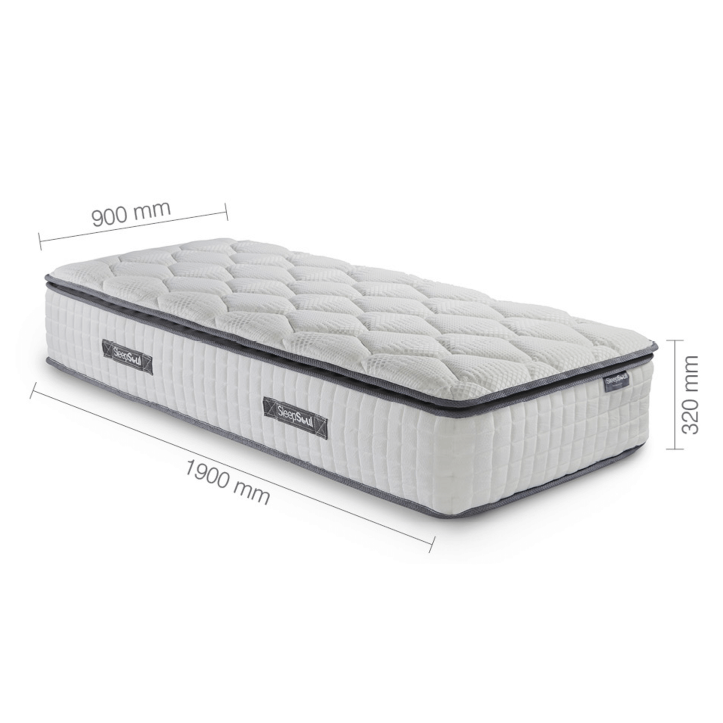 SleepSoul bliss 800 pocket spring and memory foam pillow top standard single mattress dimensions