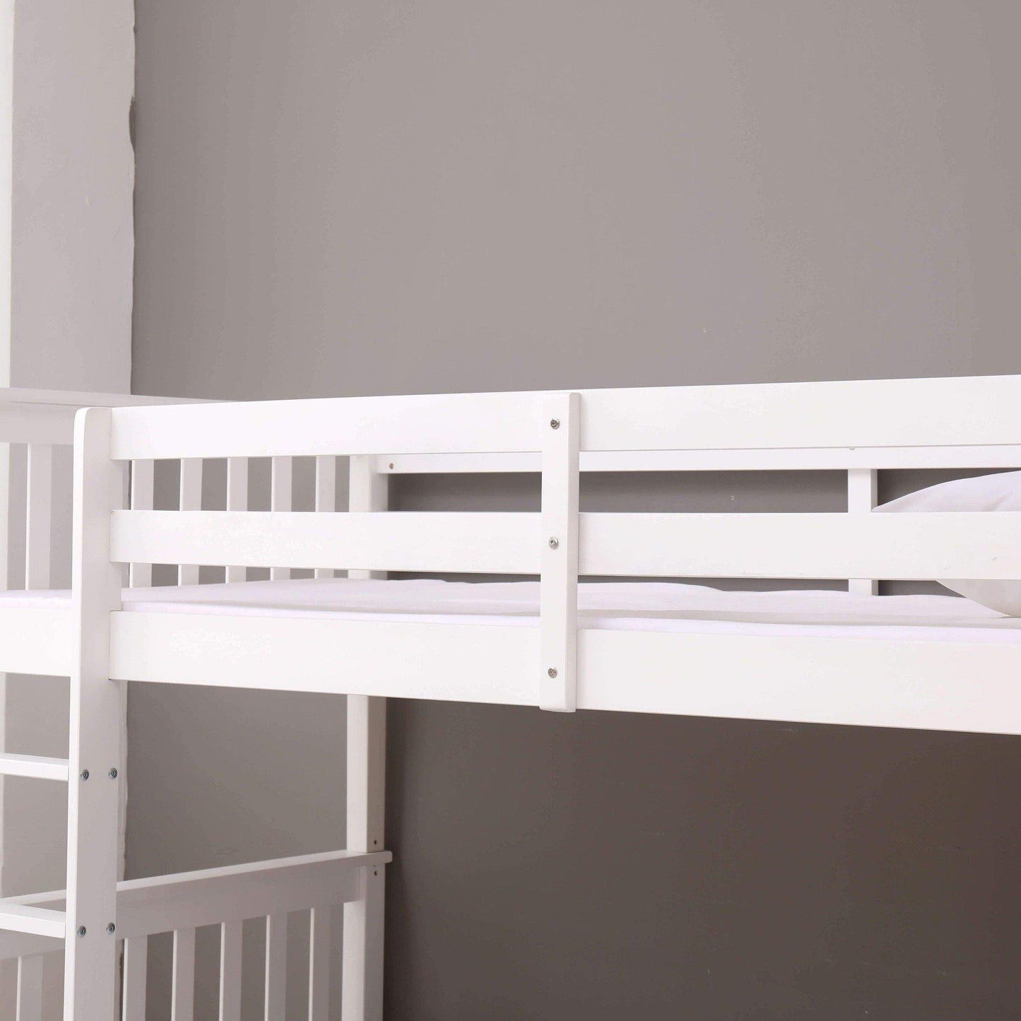 zoom bunk bed white safety rail